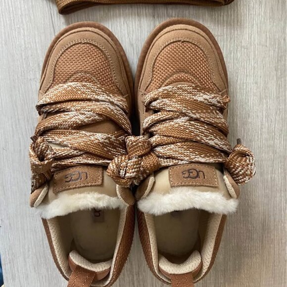 Women’s Shoes UGG Suede & Canvas High Top Sneakers Chestnut Size 9 - Picture 2 of 4